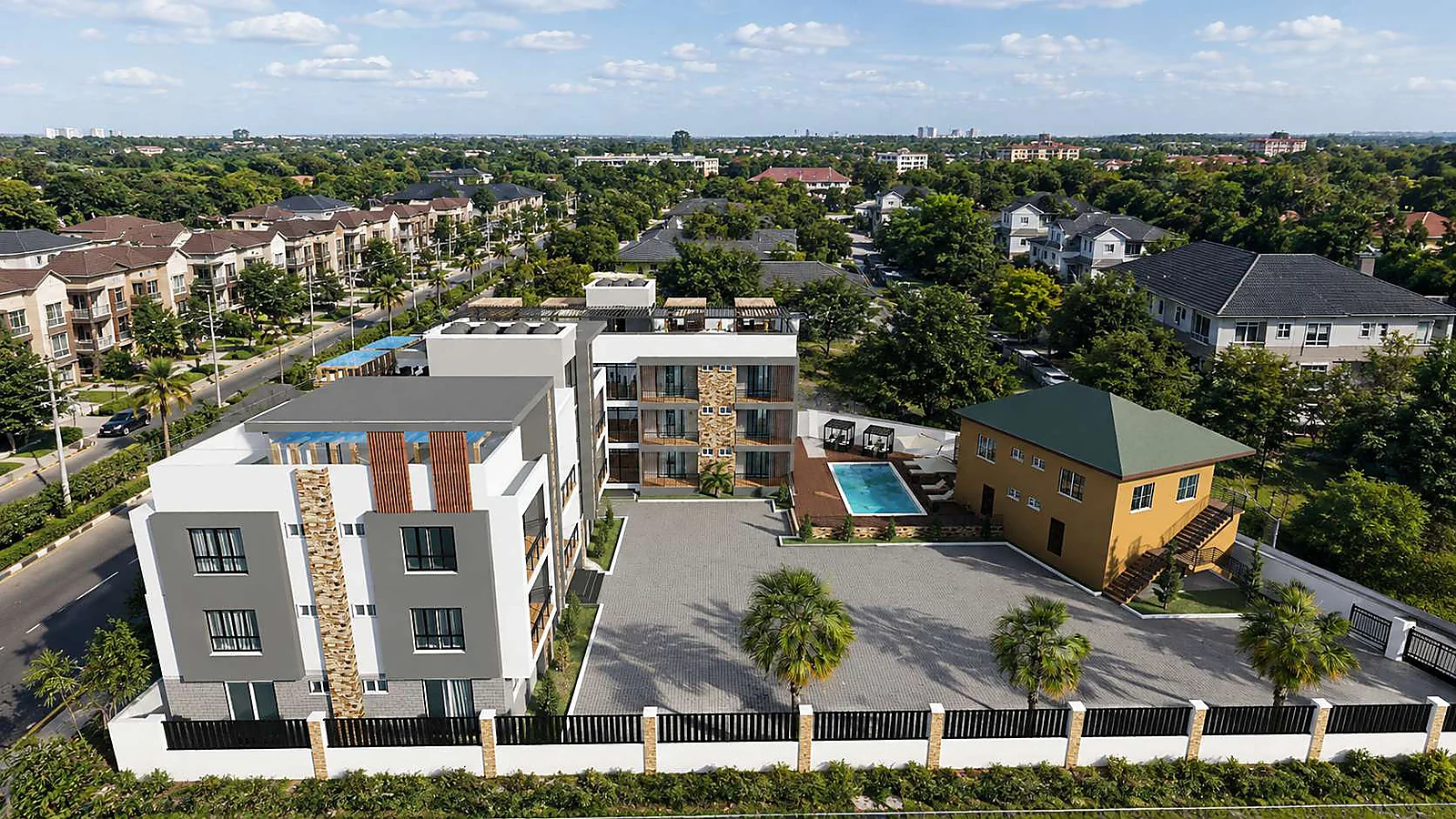 Aerial view of residential concept
