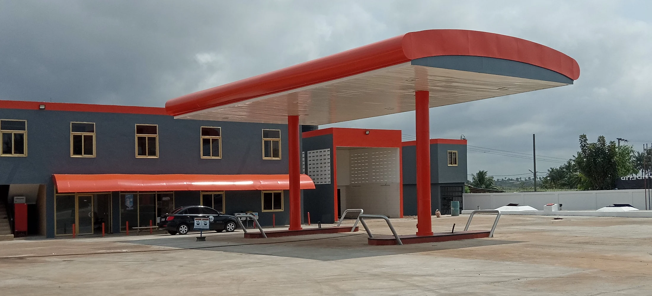 Completed commercial forecourt facility