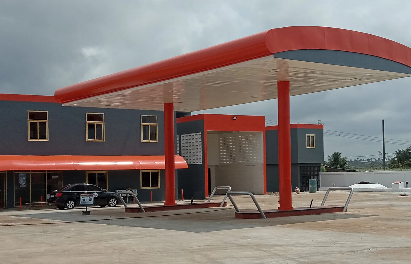 Completed commercial forecourt facility